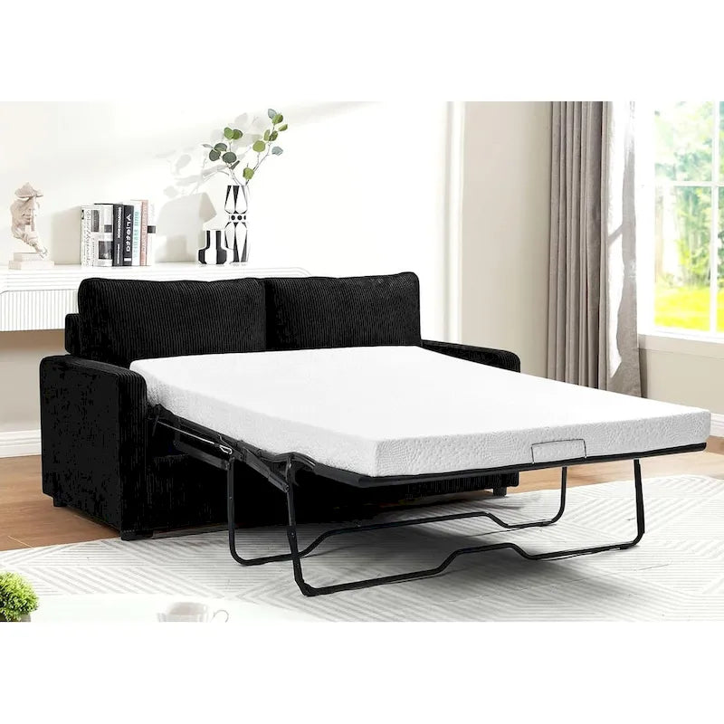 Manchester 70-Inch Square Arm Sofa Bed in Polyester Corduroy 10