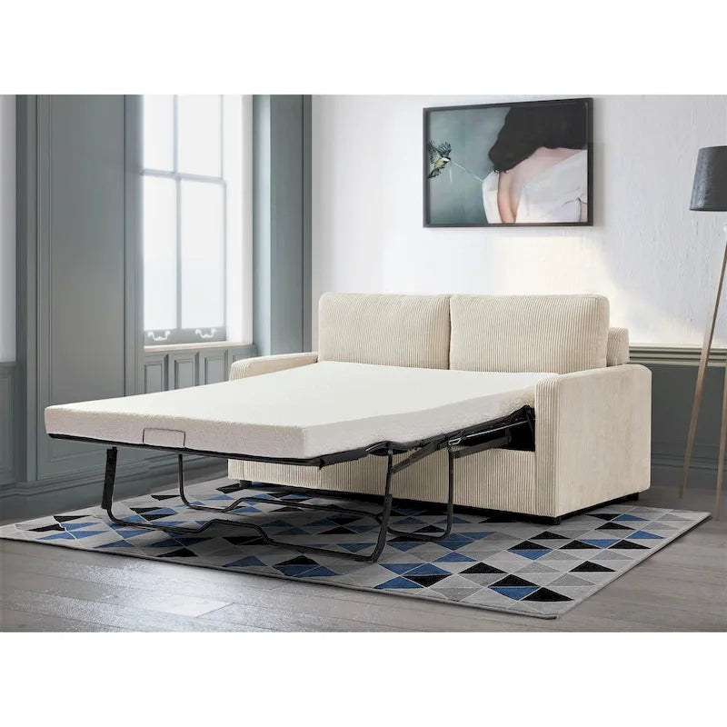 Manchester 70-Inch Square Arm Sofa Bed in Polyester Corduroy 17