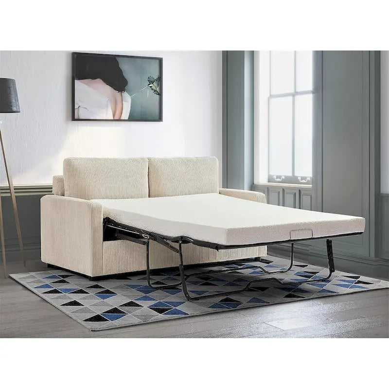 Manchester 70-Inch Square Arm Sofa Bed in Polyester Corduroy 18