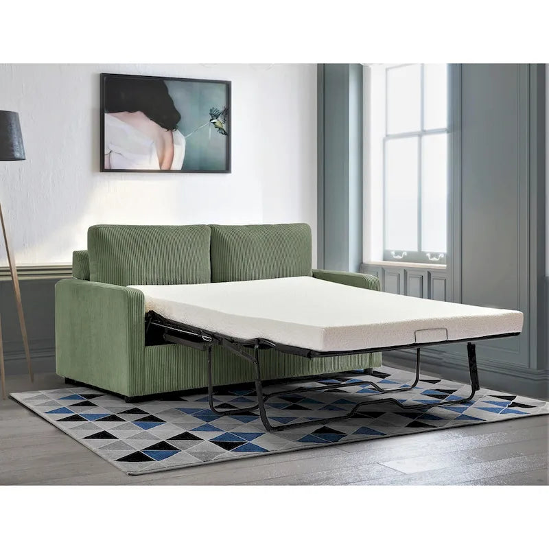 Manchester 70-Inch Square Arm Sofa Bed in Polyester Corduroy 20