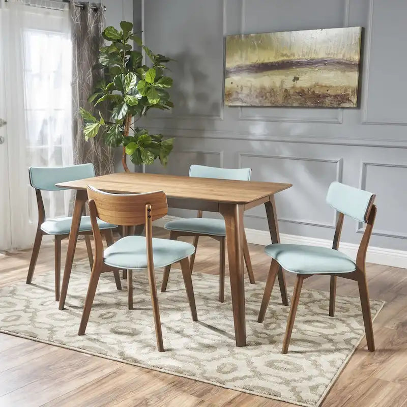 Megann Mid-Century 5-Piece Rectangular Wood Dining Set by Christopher Knight Home 1