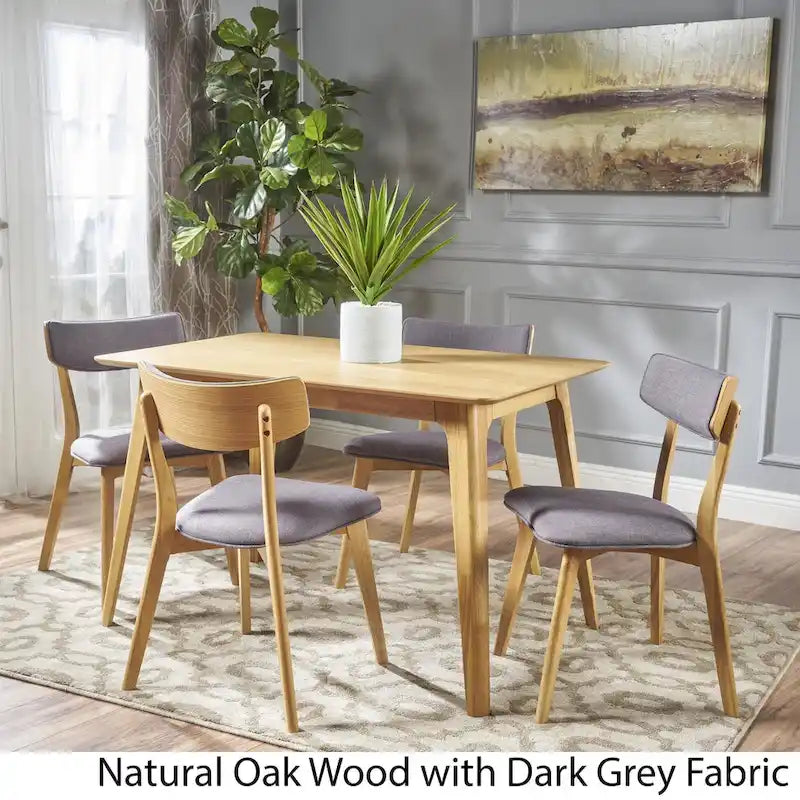 Megann Mid-Century 5-Piece Rectangular Wood Dining Set by Christopher Knight Home 4