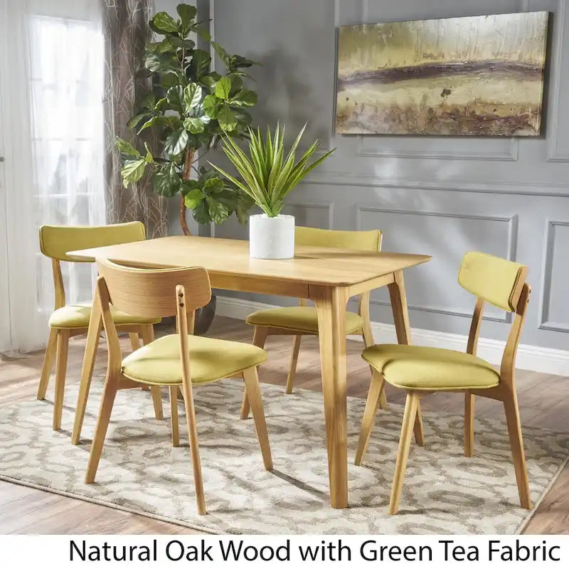 Megann Mid-Century 5-Piece Rectangular Wood Dining Set by Christopher Knight Home 6