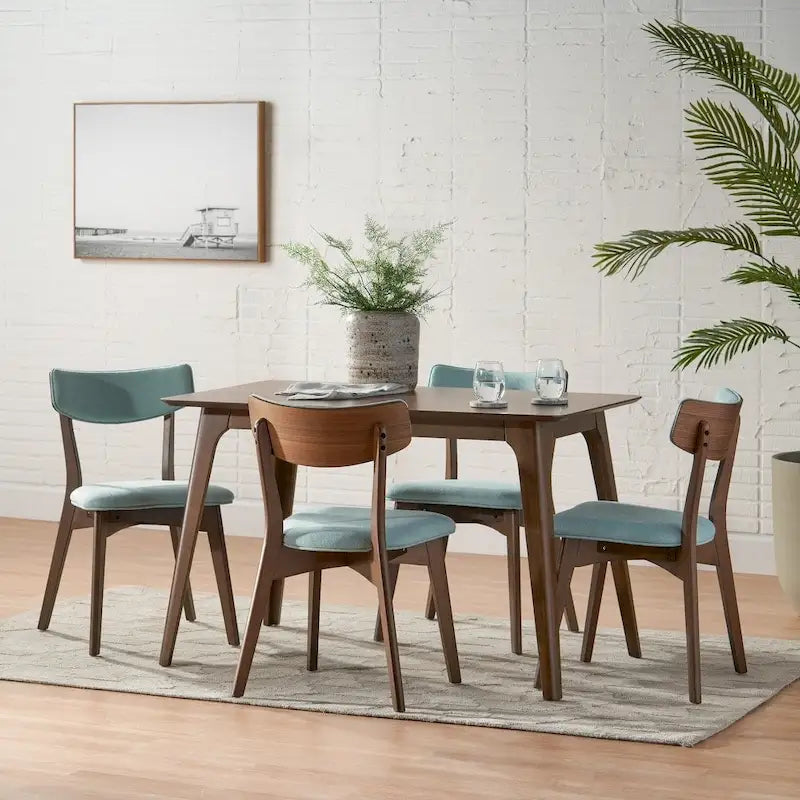 Megann Mid-Century 5-Piece Rectangular Wood Dining Set by Christopher Knight Home 11