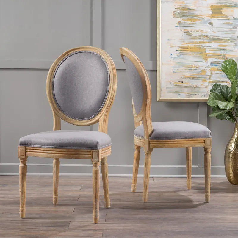 Set of 2 Phinnaeus French Country Fabric Dining Chairs by Christopher Knight Home 35