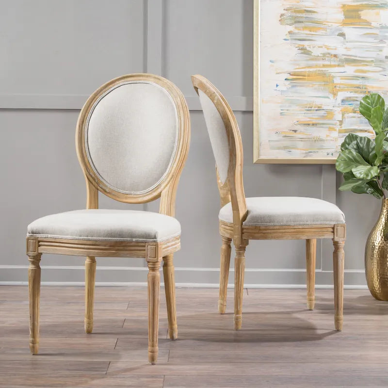 Set of 2 Phinnaeus French Country Fabric Dining Chairs by Christopher Knight Home 36