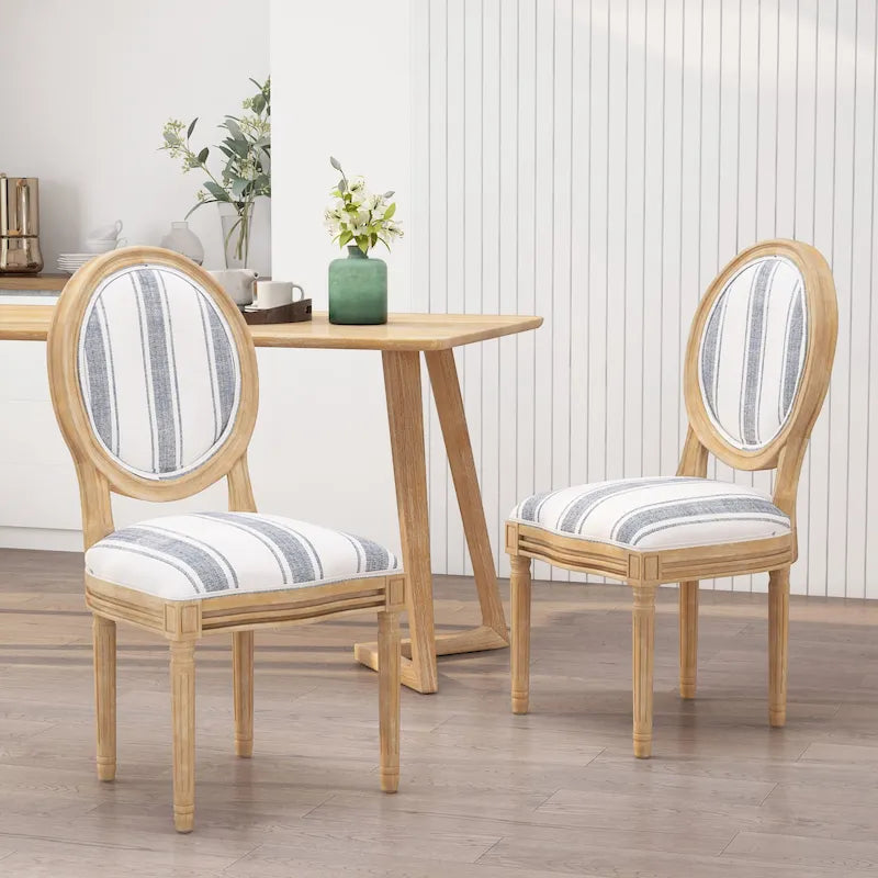 Set of 2 Phinnaeus French Country Fabric Dining Chairs by Christopher Knight Home 37