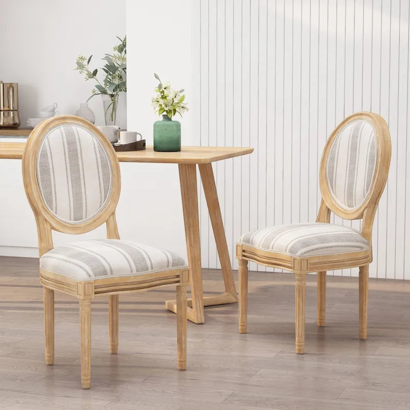 Set of 2 Phinnaeus French Country Fabric Dining Chairs by Christopher Knight Home 39