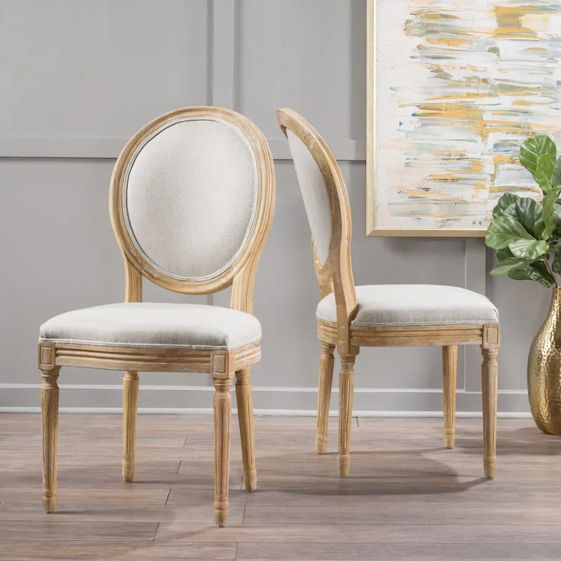 Set of 2 Phinnaeus French Country Fabric Dining Chairs by Christopher Knight Home 1