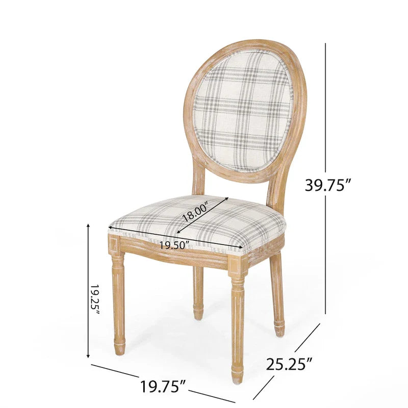 Set of 2 Phinnaeus French Country Fabric Dining Chairs by Christopher Knight Home 8
