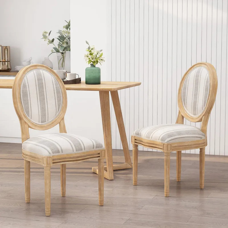 Set of 2 Phinnaeus French Country Fabric Dining Chairs by Christopher Knight Home 19