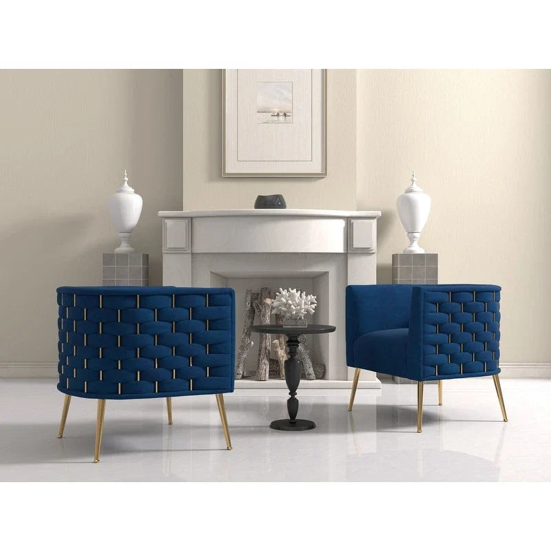 Set of 2 SEYNAR Mid-Century Modern Velvet Round Accent Chairs for Living Room 37