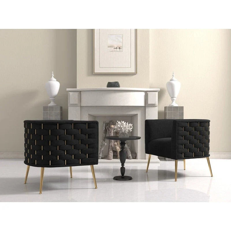 Set of 2 SEYNAR Mid-Century Modern Velvet Round Accent Chairs for Living Room 38