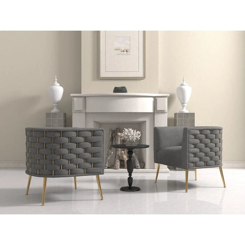 Set of 2 SEYNAR Mid-Century Modern Velvet Round Accent Chairs for Living Room 39