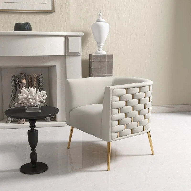 Set of 2 SEYNAR Mid-Century Modern Velvet Round Accent Chairs for Living Room 6