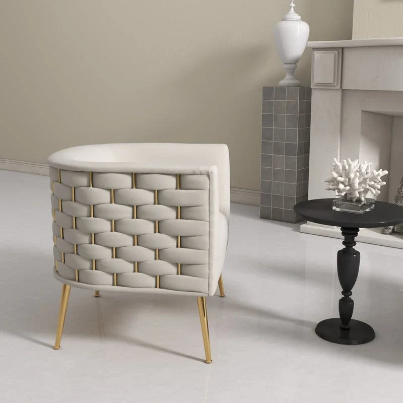 Set of 2 SEYNAR Mid-Century Modern Velvet Round Accent Chairs for Living Room 7