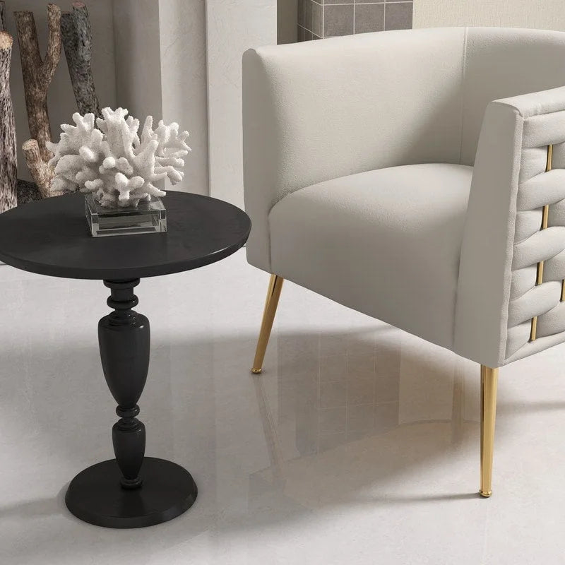 Set of 2 SEYNAR Mid-Century Modern Velvet Round Accent Chairs for Living Room 12
