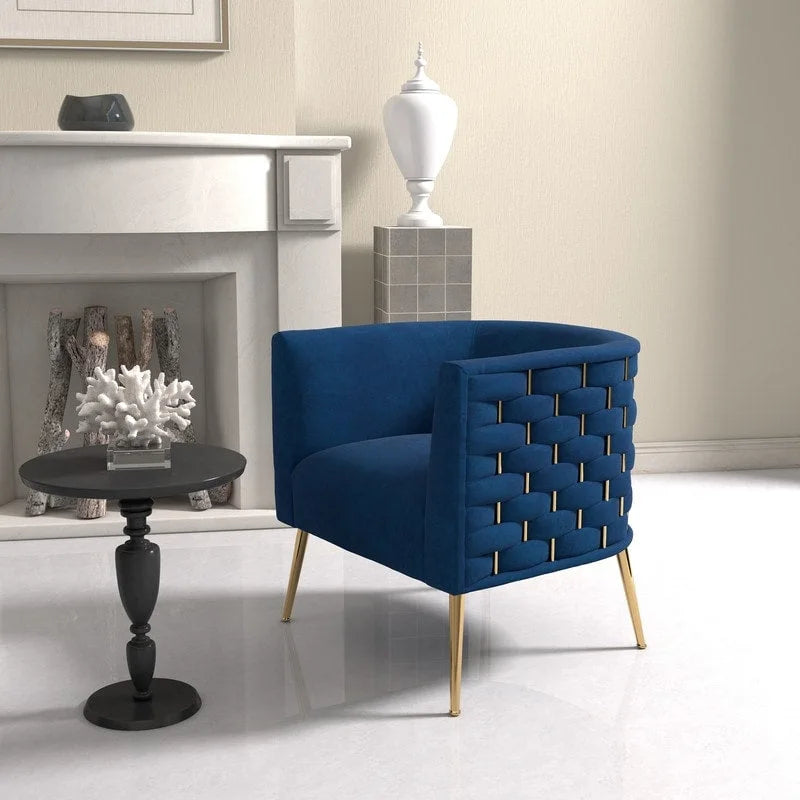 Set of 2 SEYNAR Mid-Century Modern Velvet Round Accent Chairs for Living Room 16