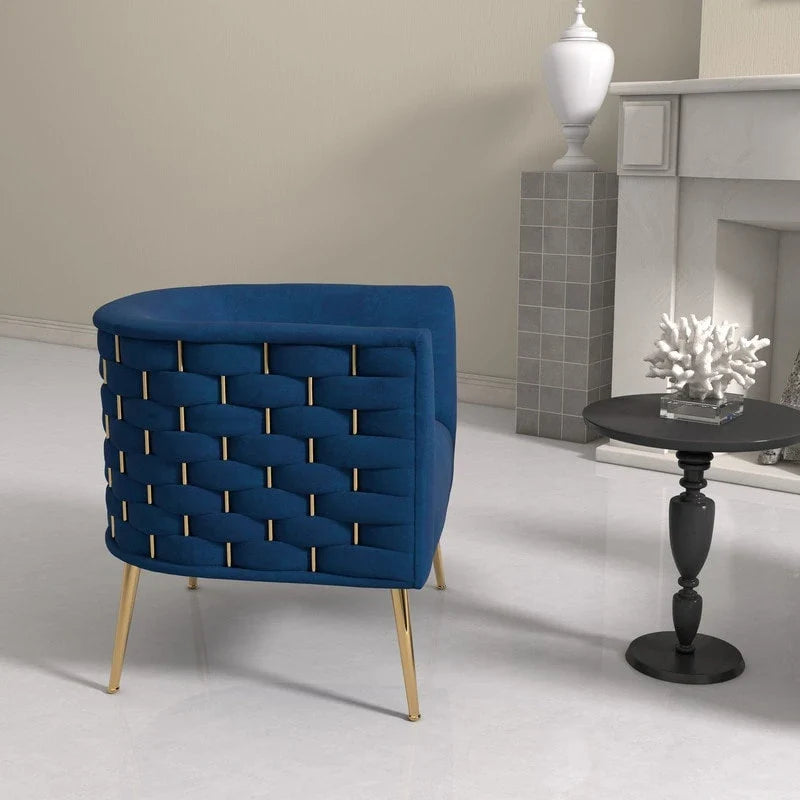 Set of 2 SEYNAR Mid-Century Modern Velvet Round Accent Chairs for Living Room 17