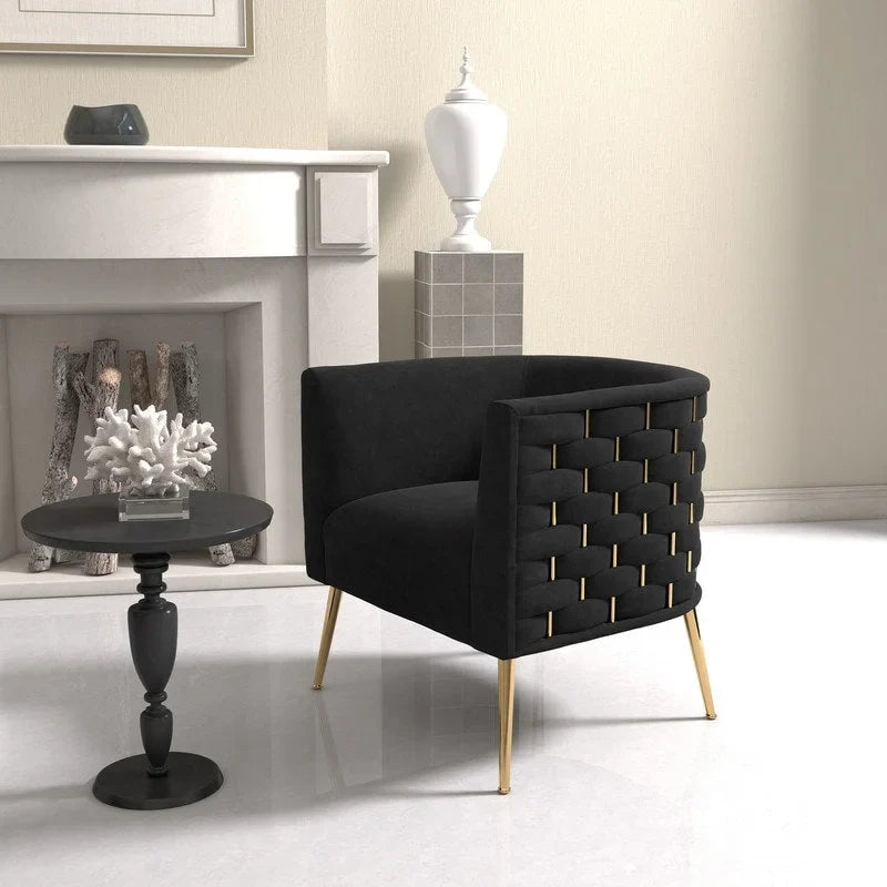 Set of 2 SEYNAR Mid-Century Modern Velvet Round Accent Chairs for Living Room 26