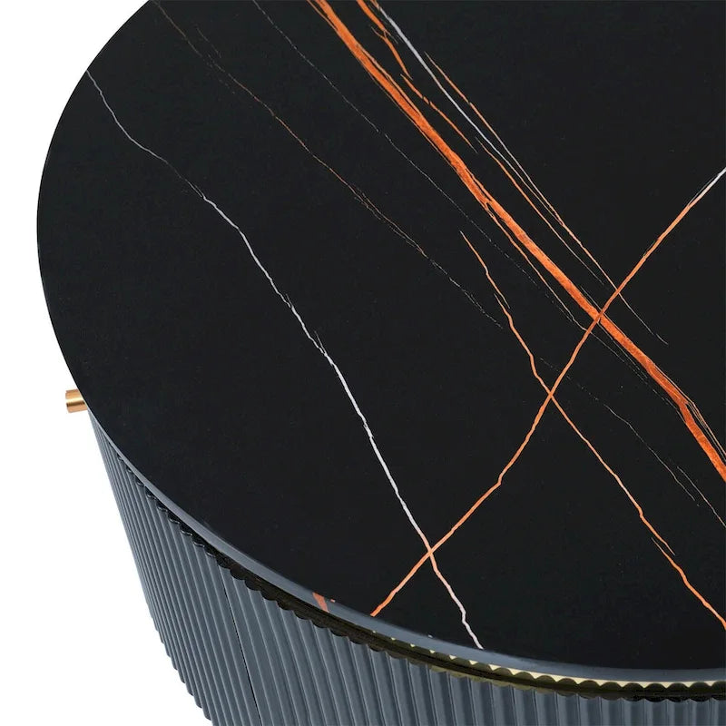 Merax Contemporary Round Coffee Table Featuring 2 Spacious Drawers 13