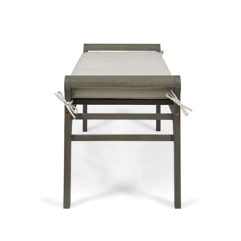 Christopher Knight Home Nelson Rustic Acacia Wood Bench with Cushion 12