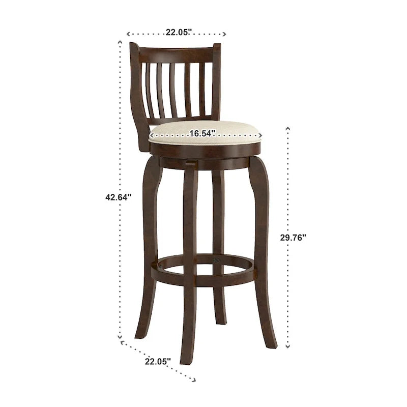 iNSPIRE Q Classic Ali 29-Inch High Back Swivel Bar Stool in Modern Linen 5
