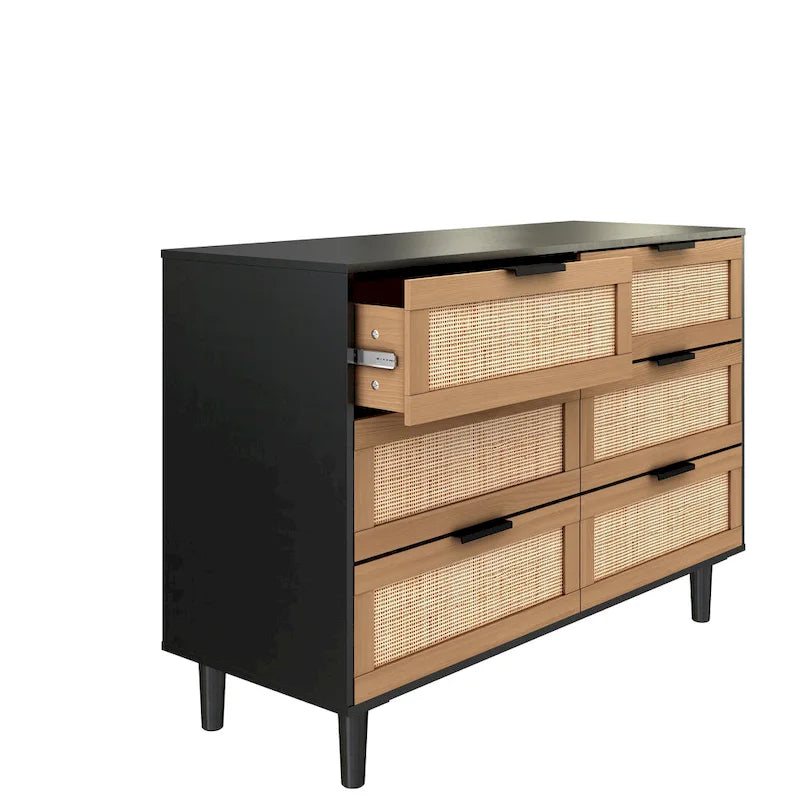 6-Drawer Rattan Dresser 4