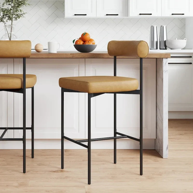Nathan James Dahlia Upholstered Counter Height Barstool and Dining Chair with Backrest