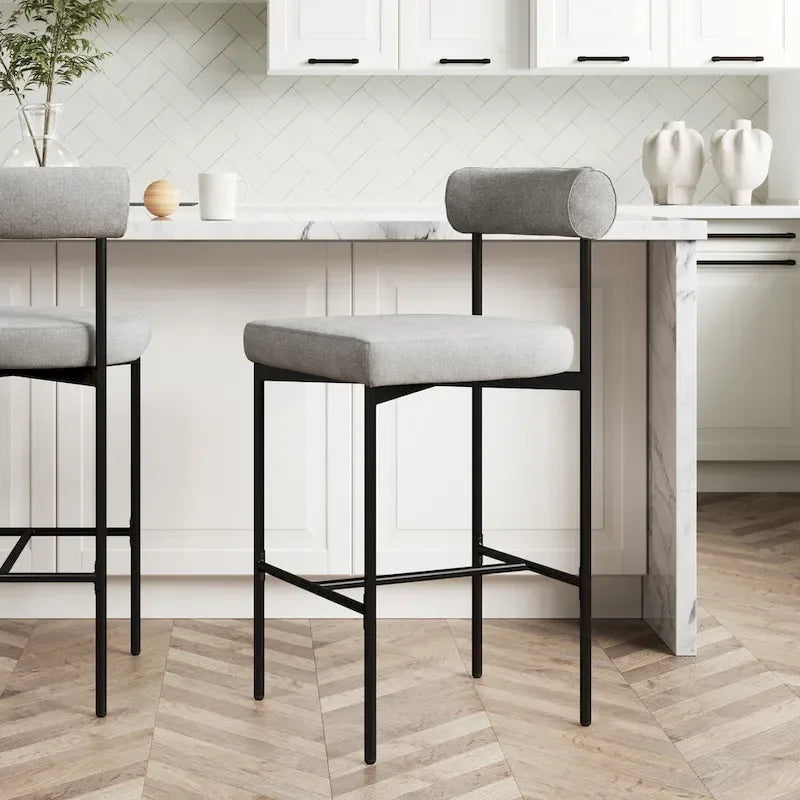 Nathan James Dahlia Upholstered Counter Height Barstool and Dining Chair with Backrest