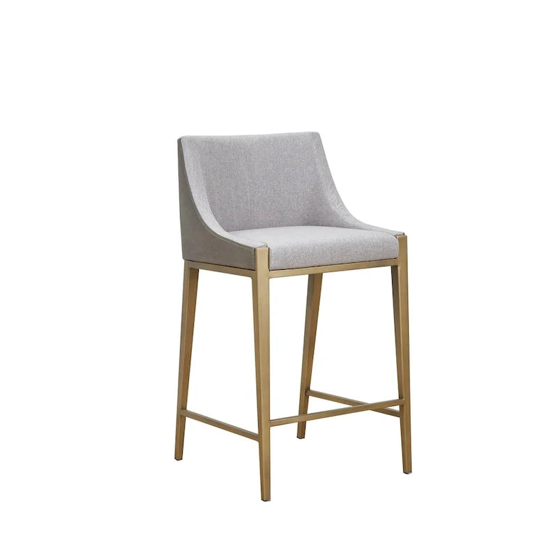 Modrest Fairview Modern Grey and Brass Counter Stool
