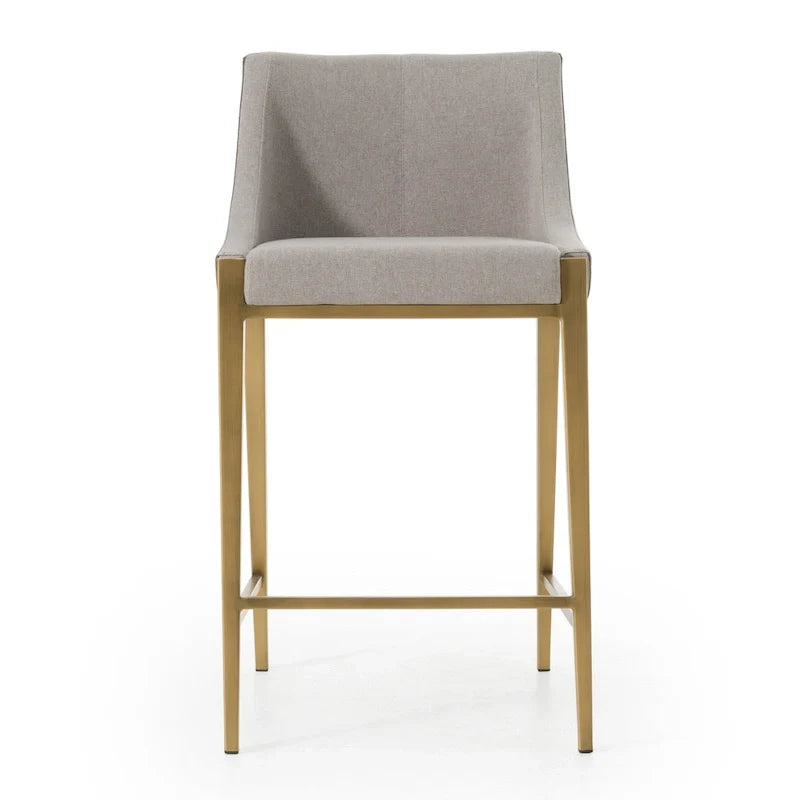 Modrest Fairview Modern Grey and Brass Counter Stool