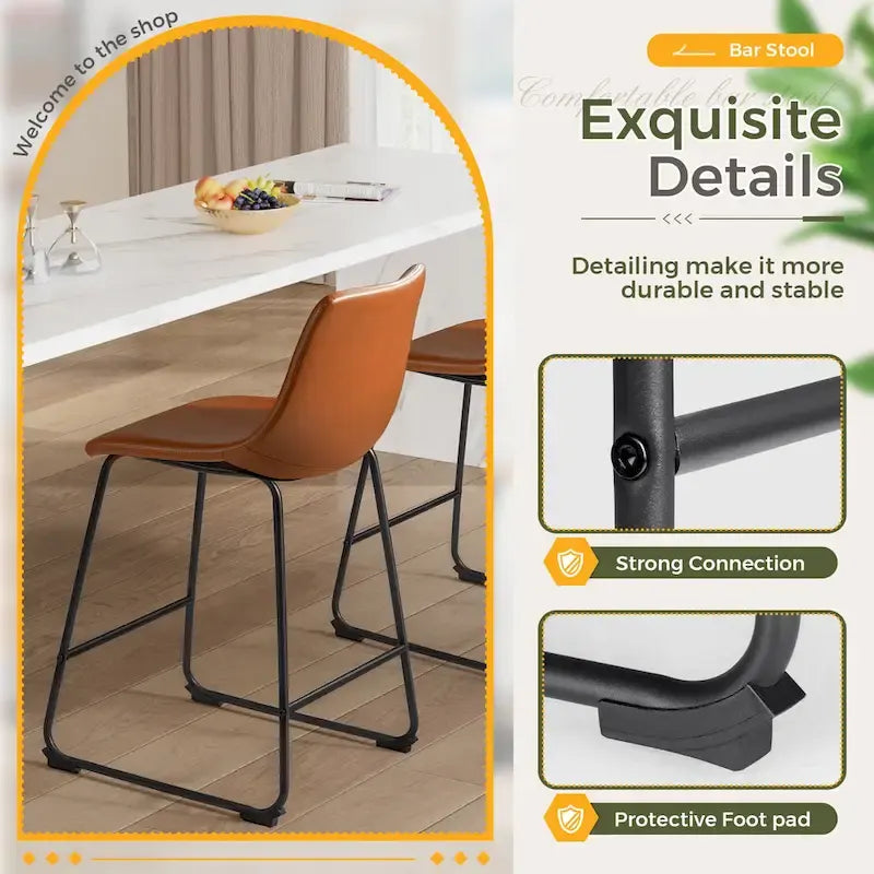 Swivel Bar Stools Set of 2 with Backrest and Footrest