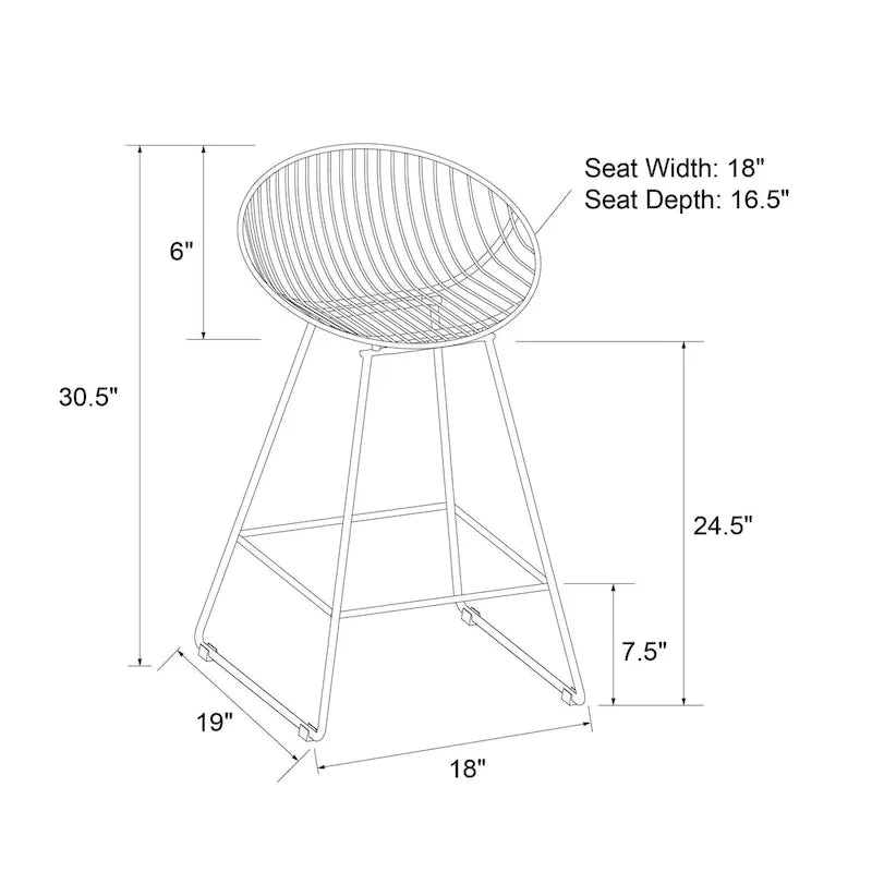 CosmoLiving by Cosmopolitan Ellis 24-Inch Metal Counter Height Bar Stool 7