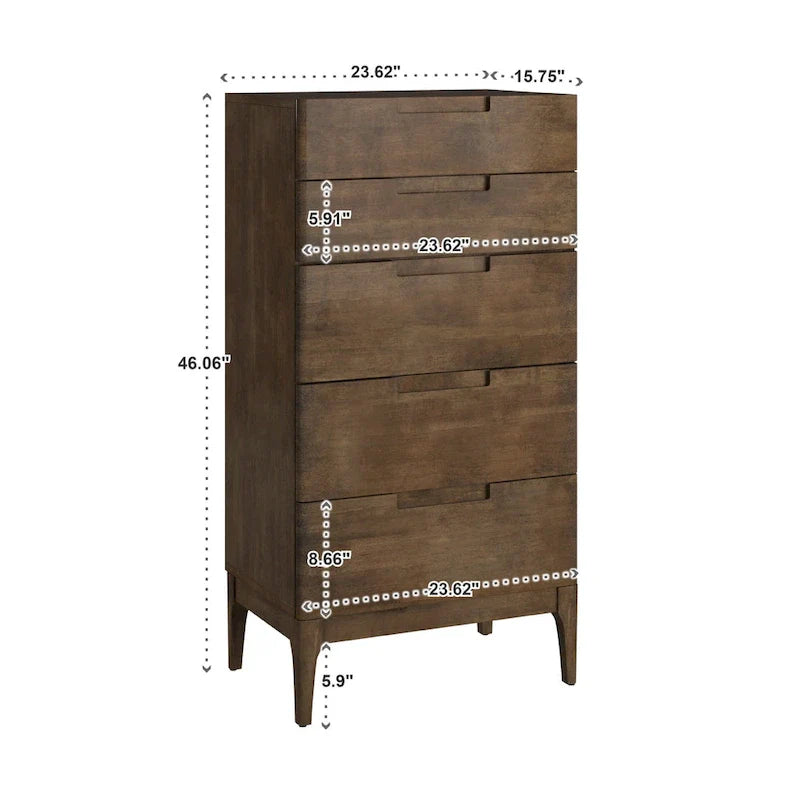 iNSPIRE Q Classic Atlas 5-Drawer Chest in Persian Walnut 4