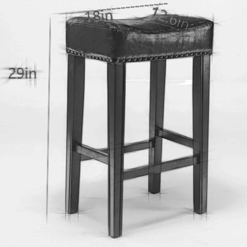 29-Inch Backless Faux Leather Bar Stools for Kitchen Counter - Farmhouse Style Island Chairs 7