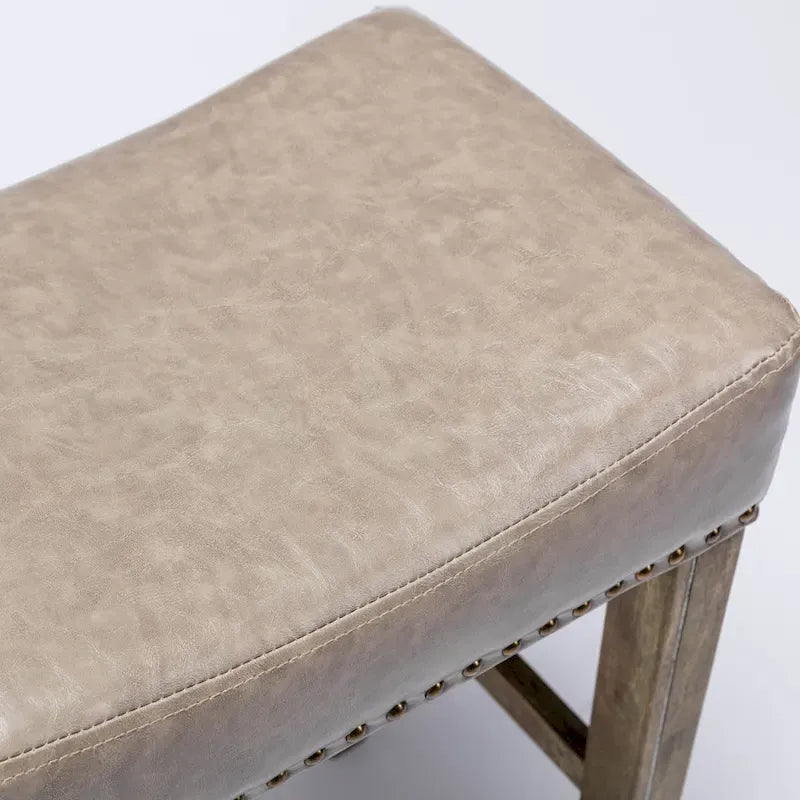29-Inch Backless Faux Leather Bar Stools for Kitchen Counter - Farmhouse Style Island Chairs 8