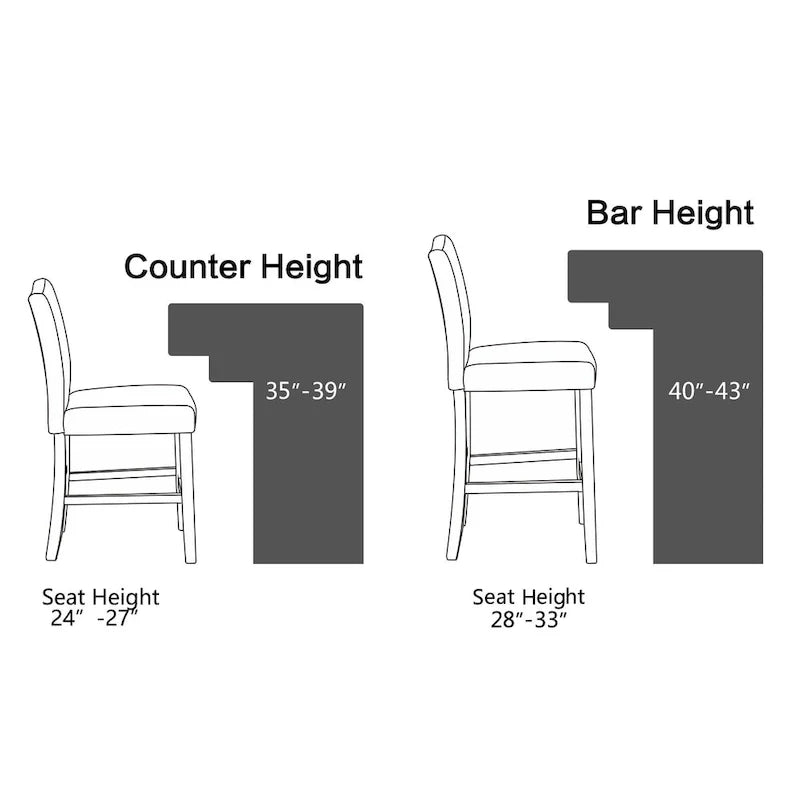 Set of 2 Counter Height Bar Stools with Back - 24-Inch Fabric Upholstered Design and Nailhead Trim 4