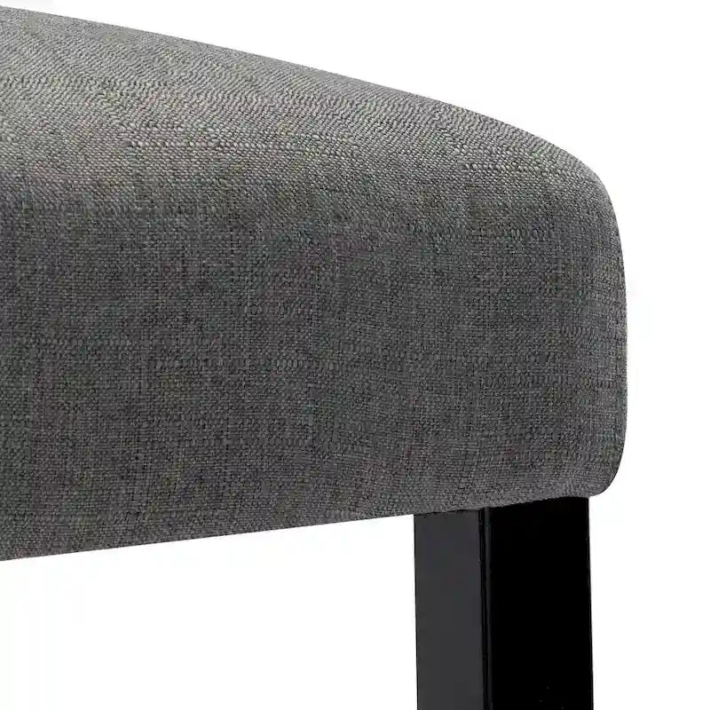 Set of 2 Counter Height Bar Stools with Back - 24-Inch Fabric Upholstered Design and Nailhead Trim 13