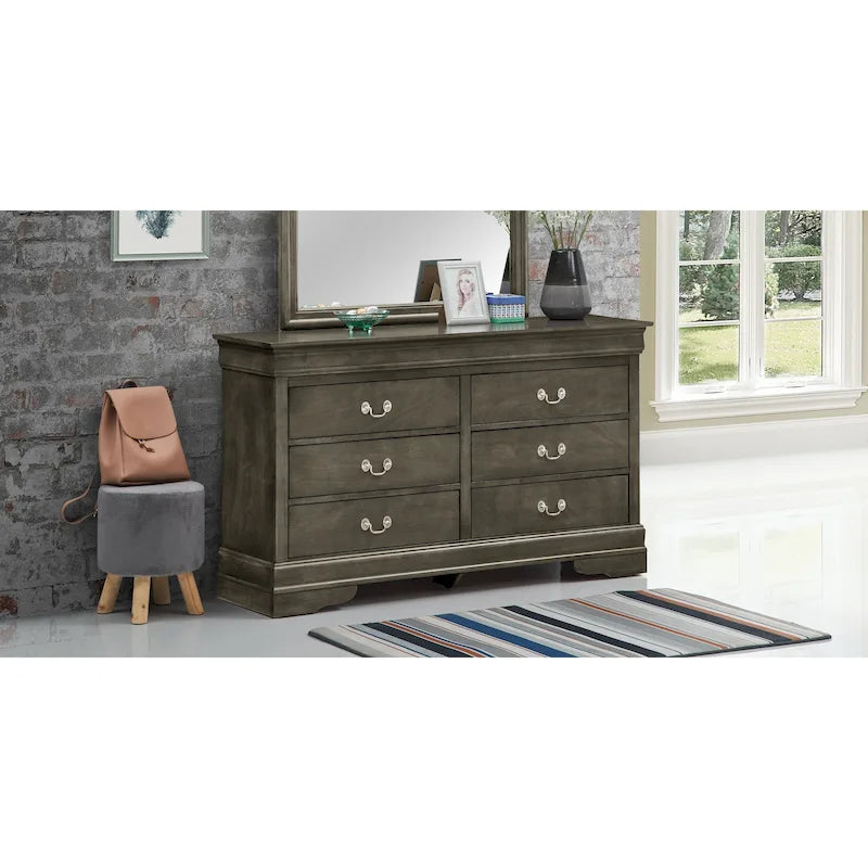 Louis Philippe 6-Drawer Dresser for Bedroom 7