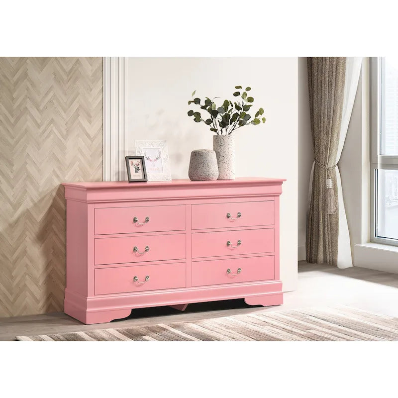 Louis Philippe 6-Drawer Dresser for Bedroom 8