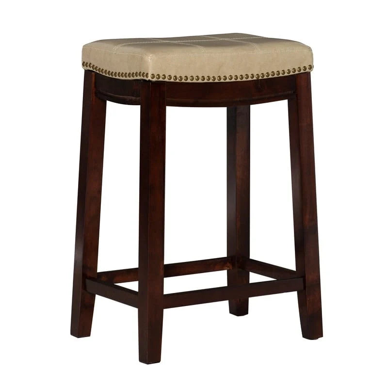 Linon Willamette Backless Saddle-Seat Counter Stool