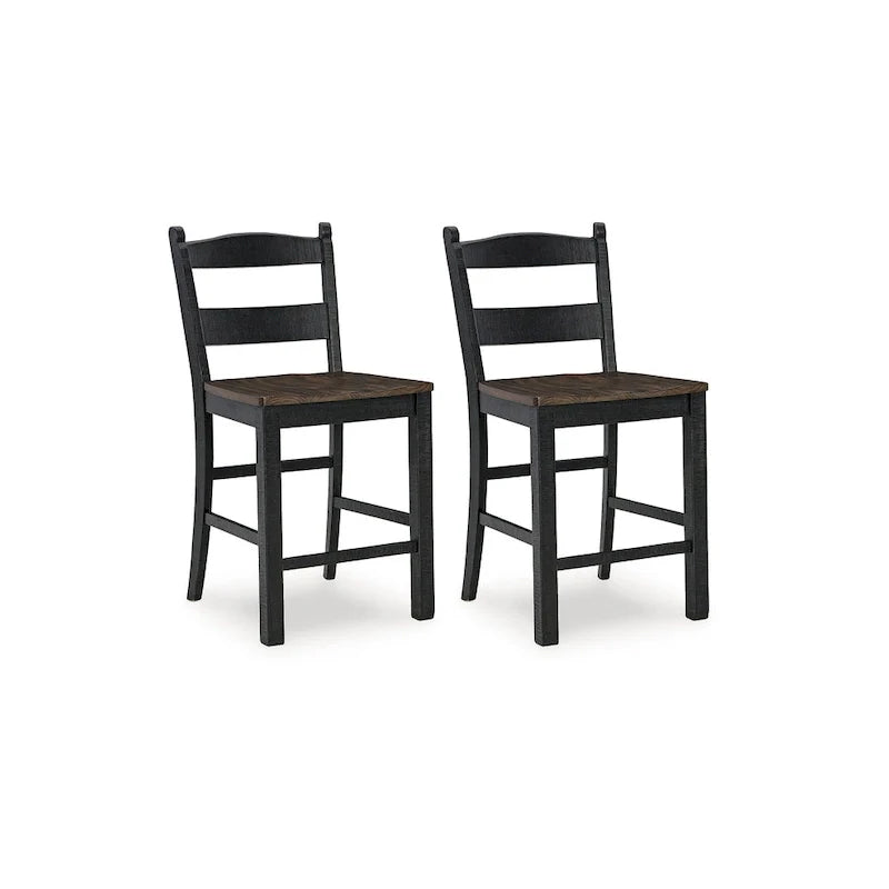 Signature Design by Ashley Valebeck Black and Brown Counter Height Barstool - Dimensions: 20W x 22D x 39H