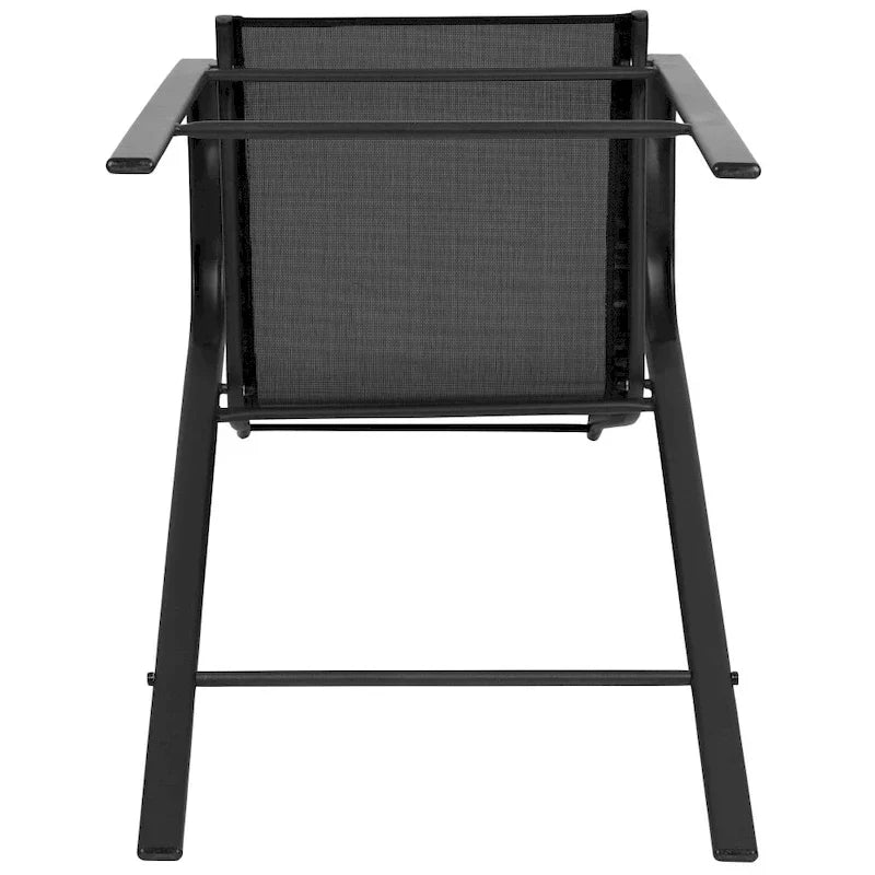 Set of 4 Outdoor Barstools with Flexible Comfort Material - Patio Seating 10