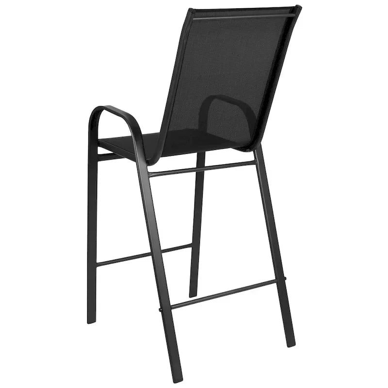 Set of 4 Outdoor Barstools with Flexible Comfort Material - Patio Seating 11