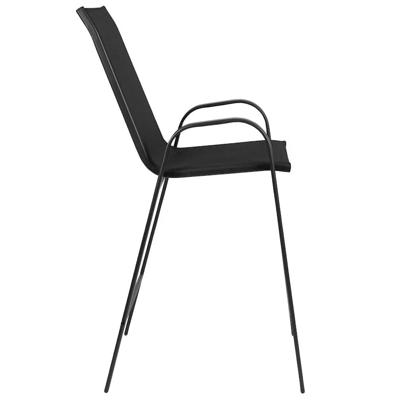 Set of 4 Outdoor Barstools with Flexible Comfort Material - Patio Seating 12