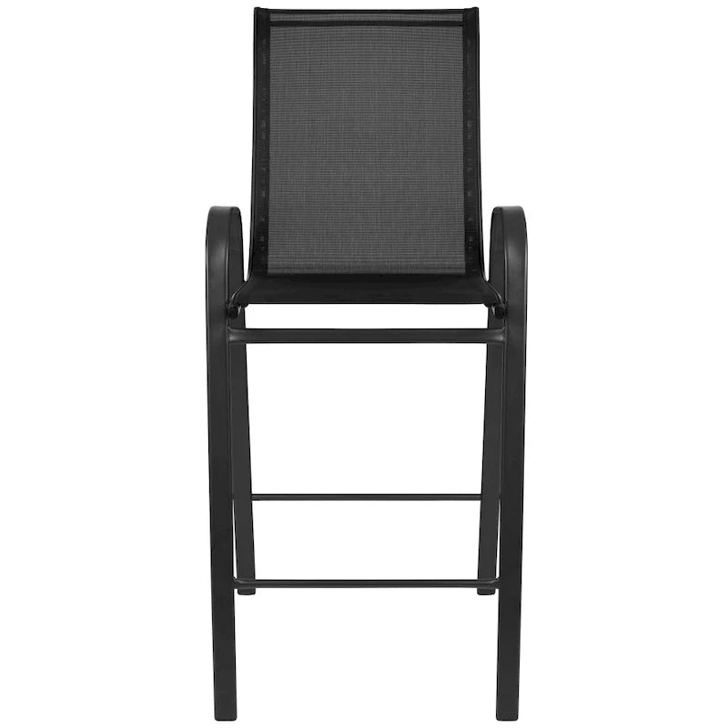 Set of 4 Outdoor Barstools with Flexible Comfort Material - Patio Seating 13