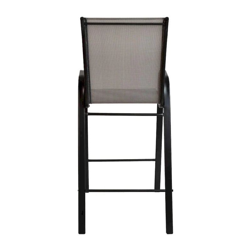 Set of 4 Outdoor Barstools with Flexible Comfort Material - Patio Seating 23