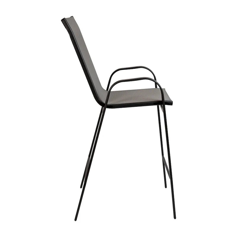 Set of 4 Outdoor Barstools with Flexible Comfort Material - Patio Seating 24