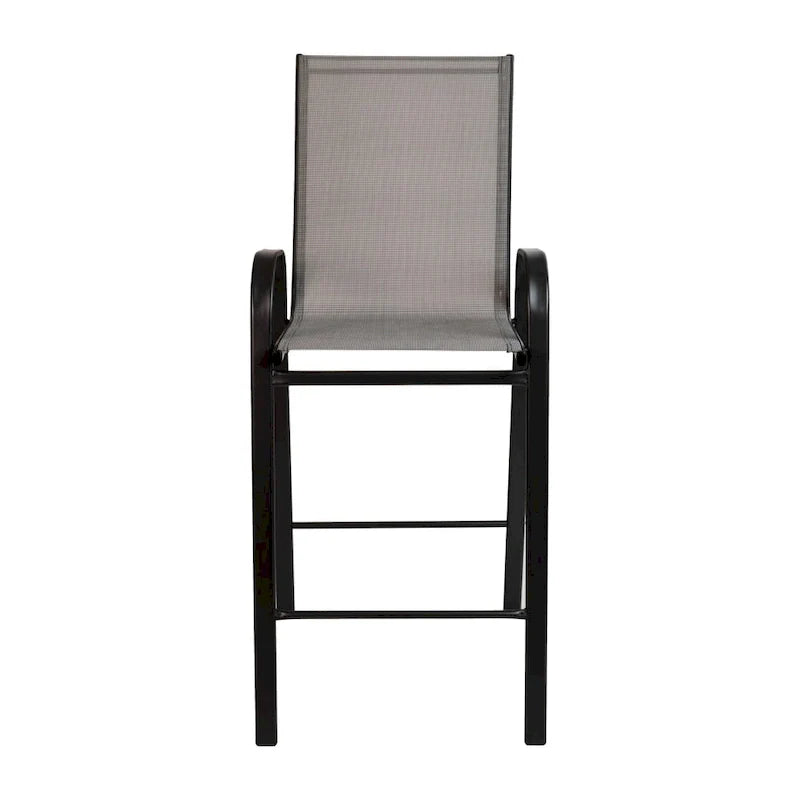 Set of 4 Outdoor Barstools with Flexible Comfort Material - Patio Seating 25